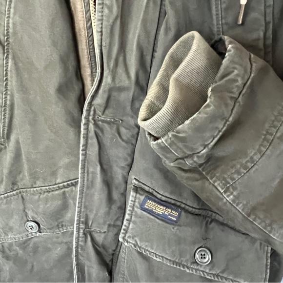 ABERCROMBIE & FITCH Women’s Olive Green Sherpa Lined Parka Winter Coat Size M - Picture 11 of 16